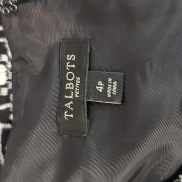 Talbots Embroidered Daisy A Line Sundress Black White 4P preppy linen cotton - Picture 7 of 8